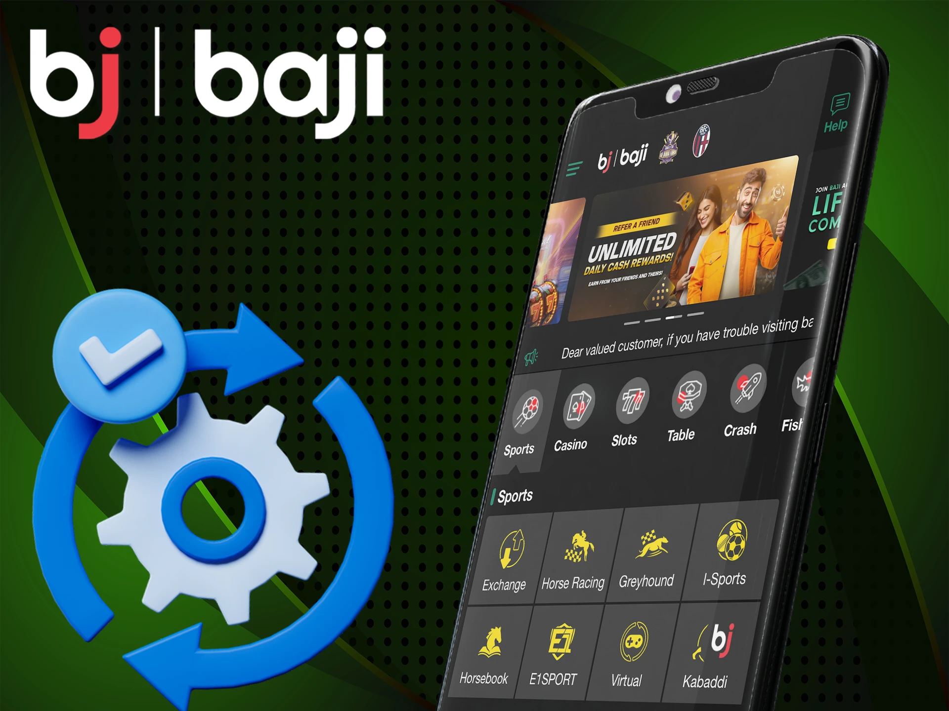 Install the latest version of the Baji App to play comfortably.