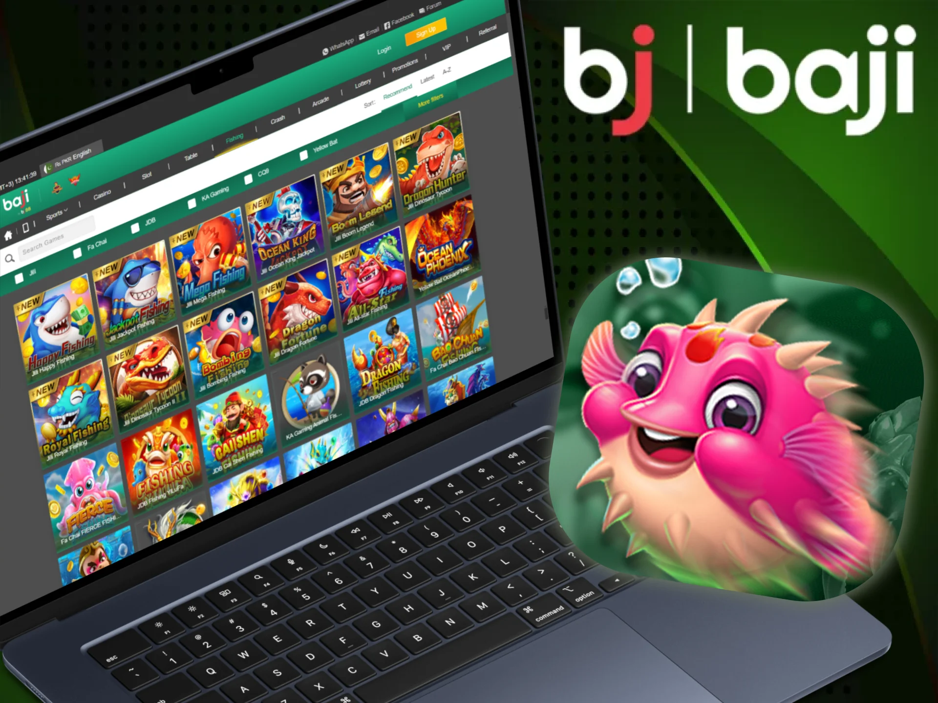 Play fish shooting games at Baji casino.