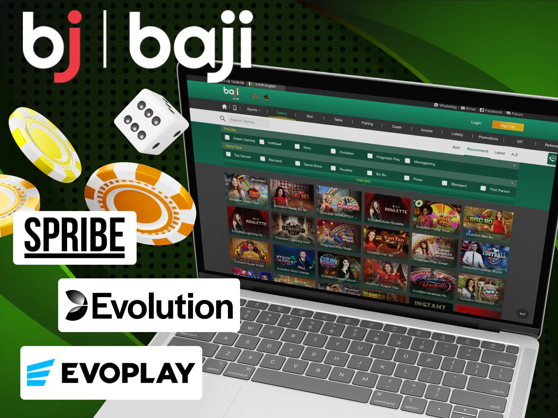 Baji Bet online casino features games from the best providers.