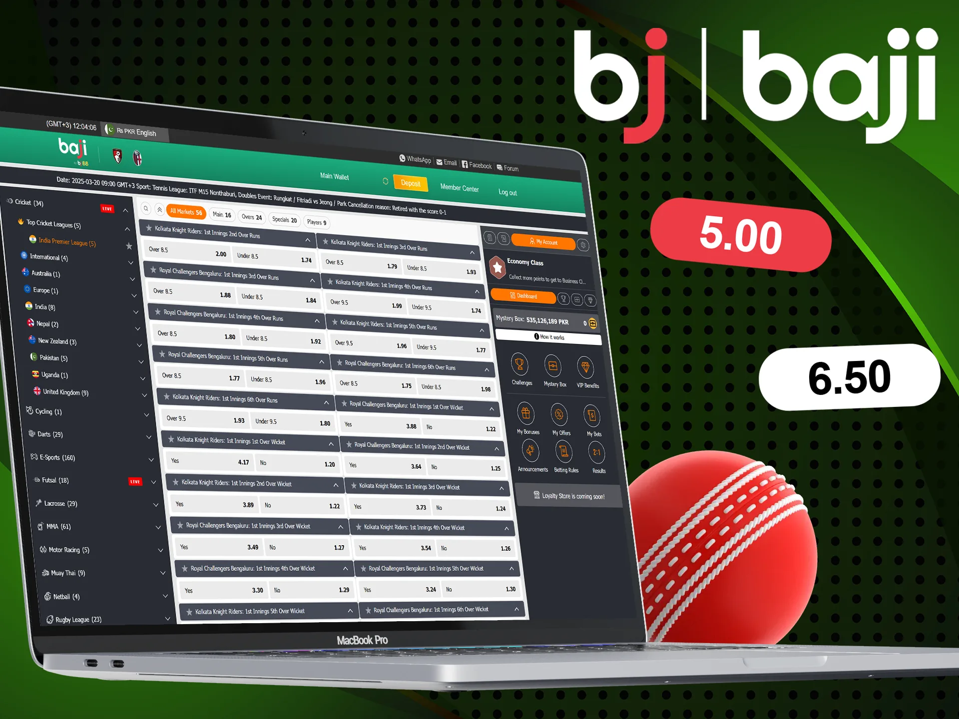 Baji Bet offers high betting odds on the IPL tournament.