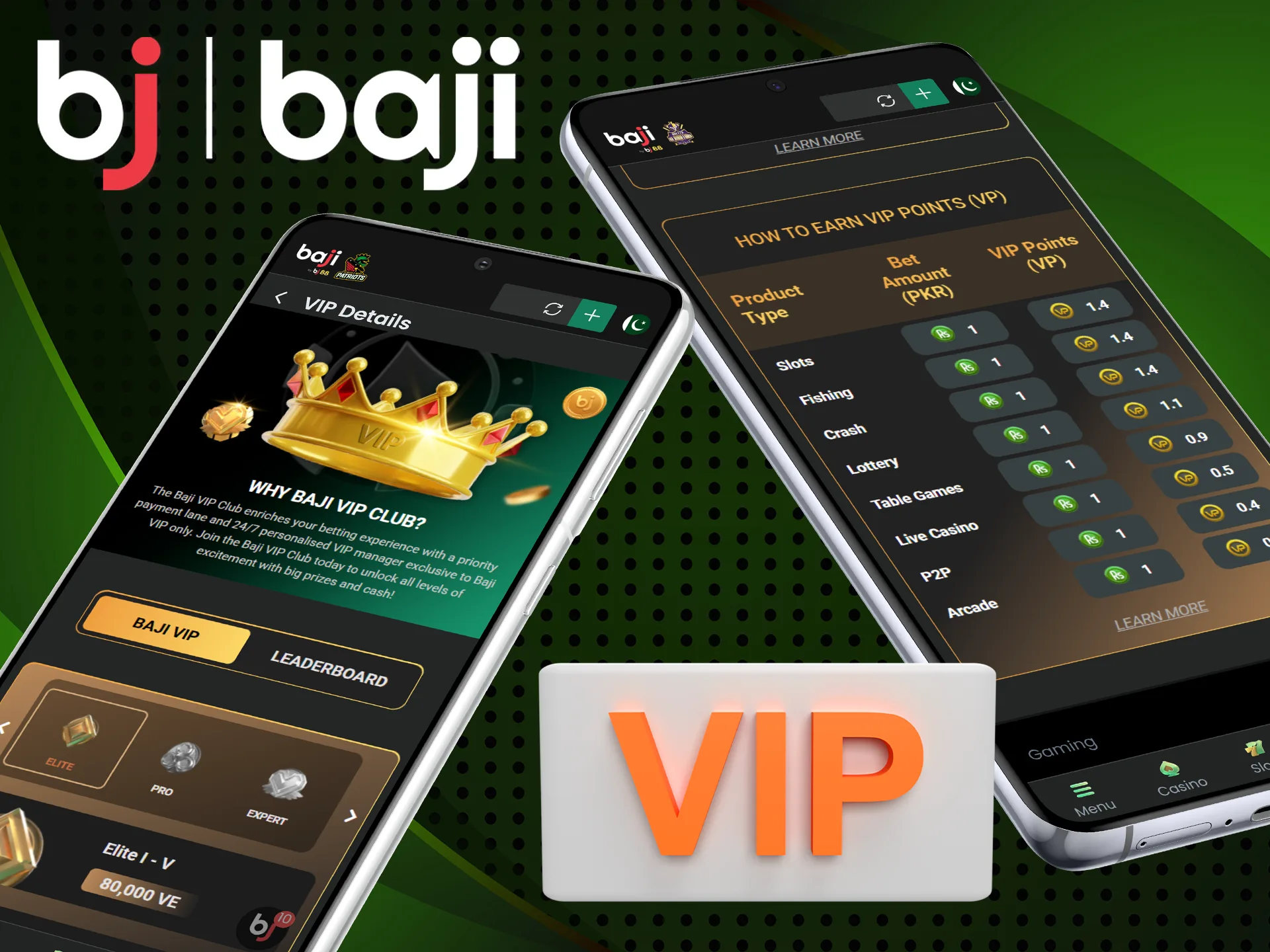 Join the VIP club on the Baji Bet mobile app.