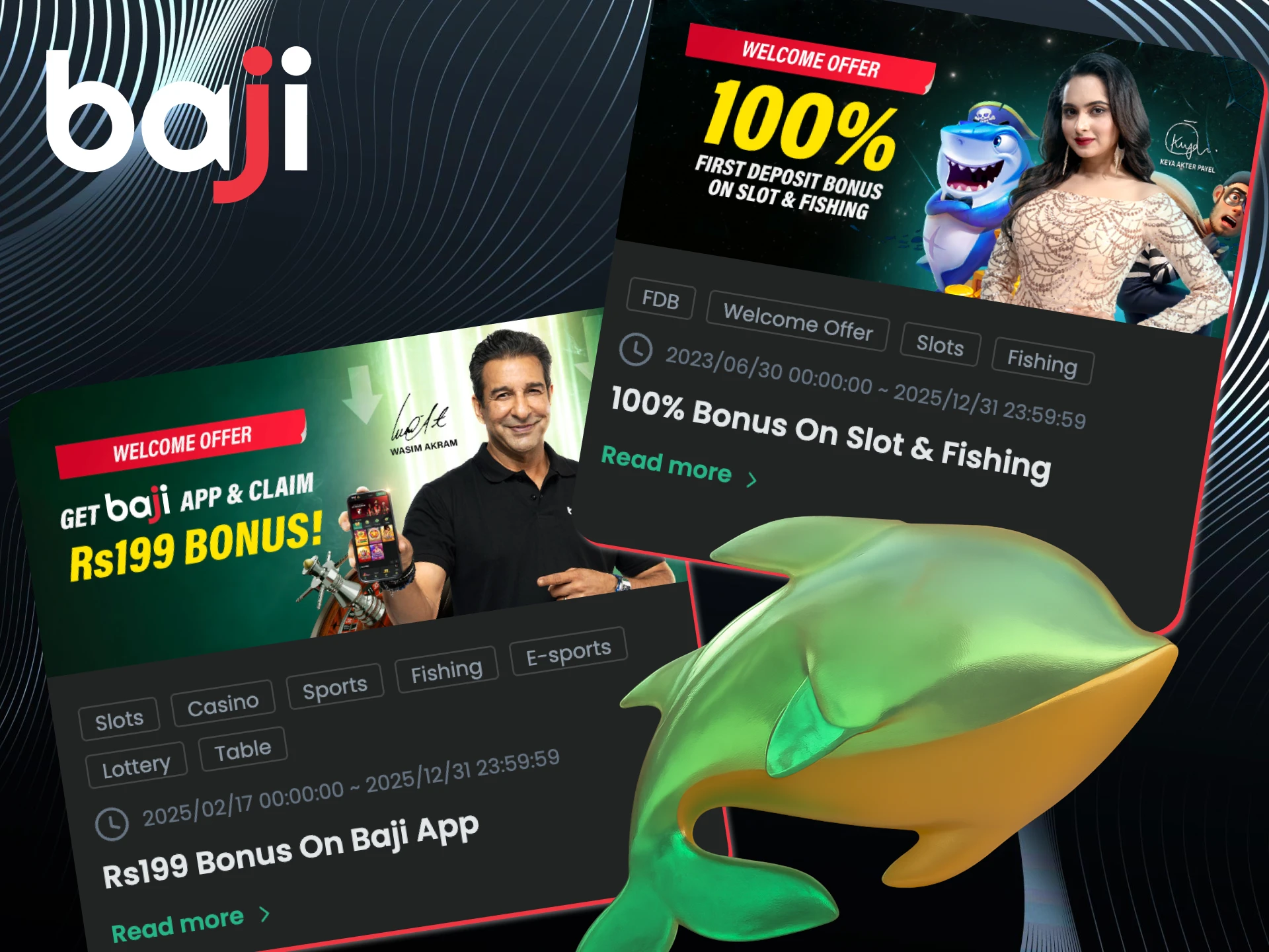 Catch exciting prizes in Fishing game at Baji.