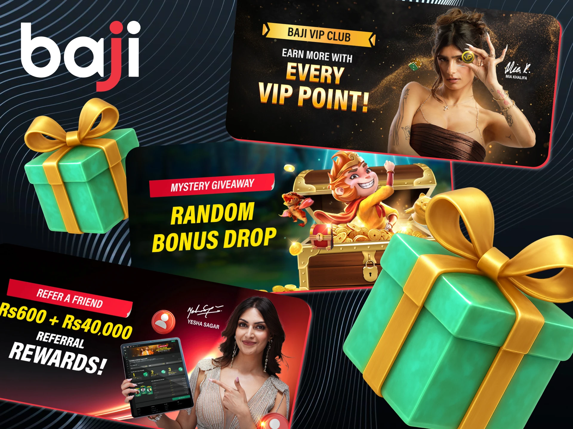 Enjoy unique rewards and surprises only at Baji.