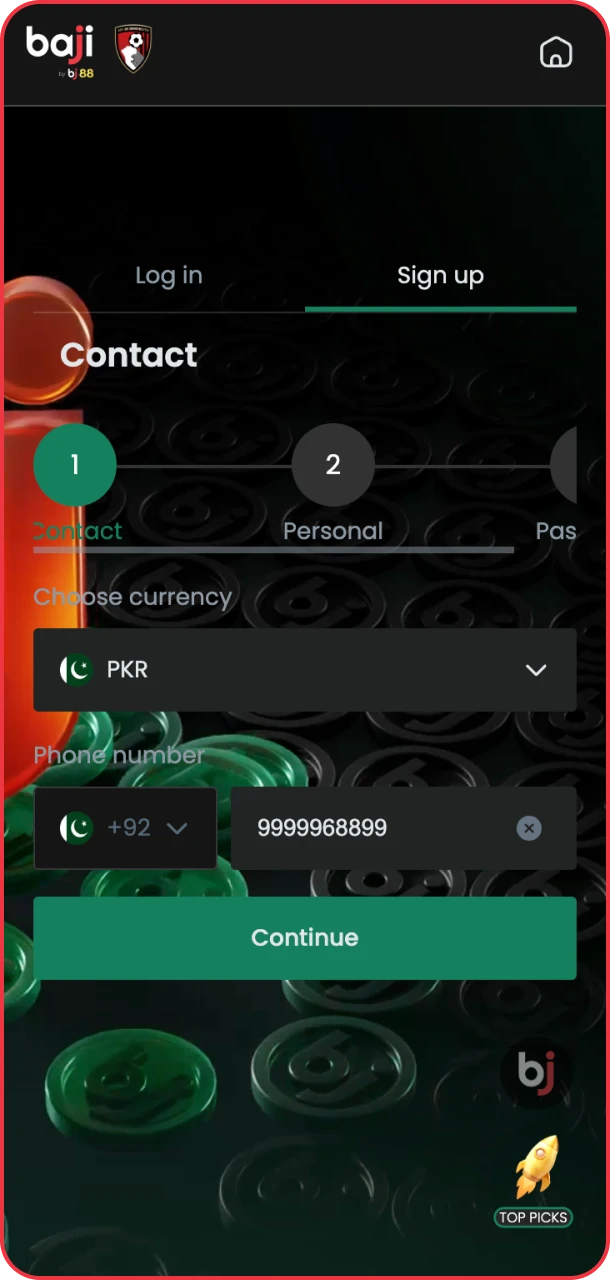 Create your account.