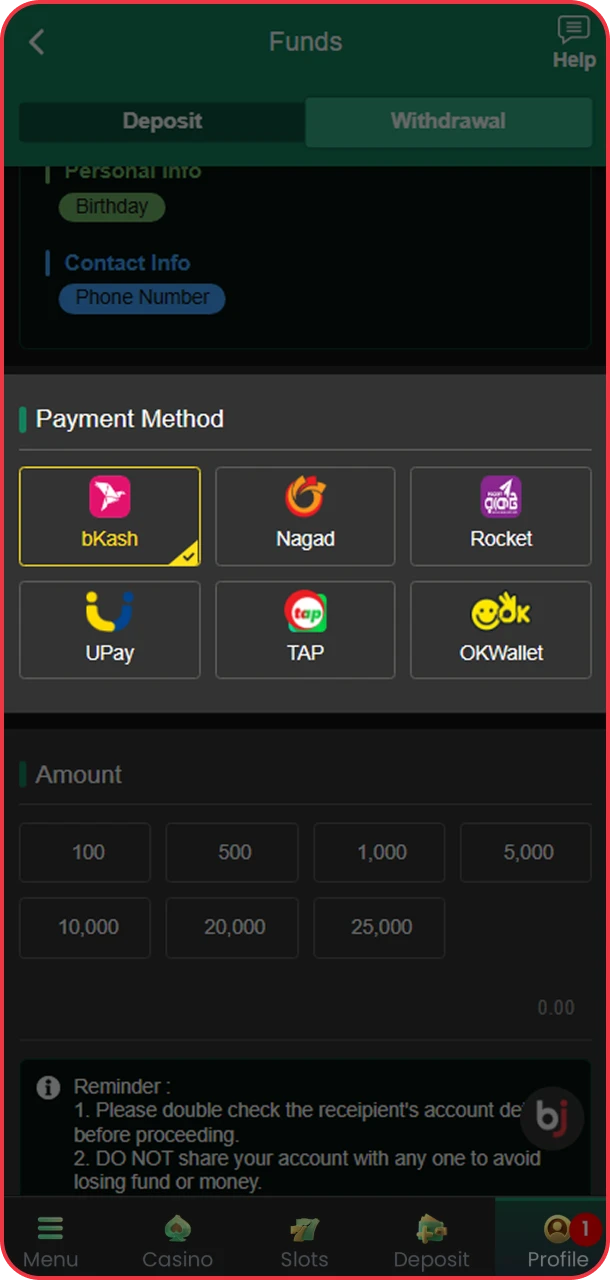 Select your preferred payment method.