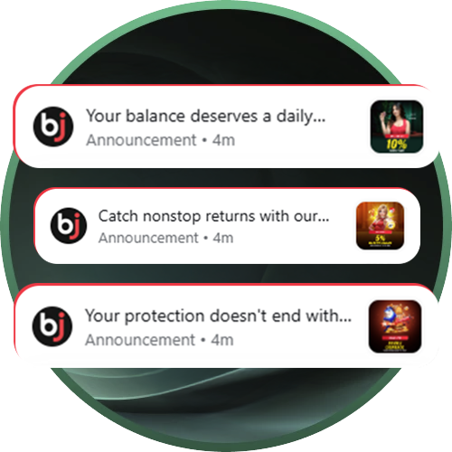 Baji Bet VIP Club gives you the opportunity to receive notifications of exclusive tournaments.