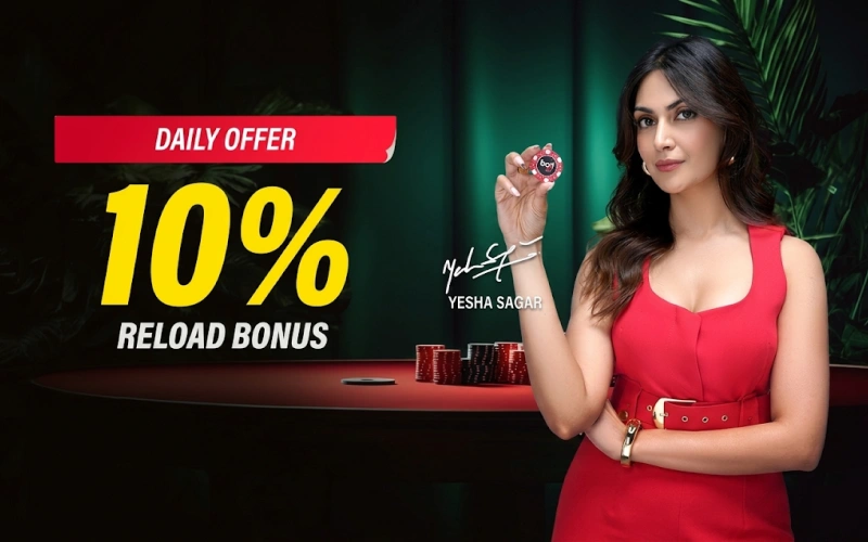 Grab your 10% Reload Bonus and increase your winning chances at Baji.